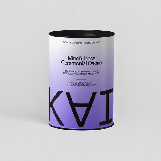 Mindfulness Ceremoniële Cacao - een mix van ceremoniële cacao, Reishi, Ashwagandha en specerijen